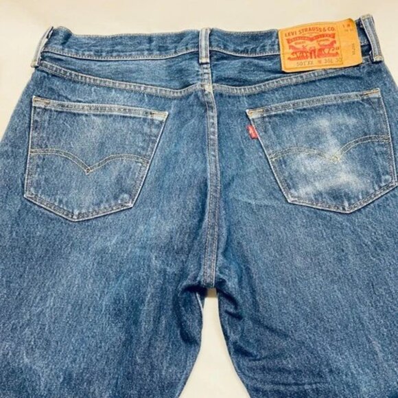 Vintage Levi’s 501XX Jeans Men's 36x30 Blue Straight Reg Dark Button Fly Denim - Picture 15 of 16